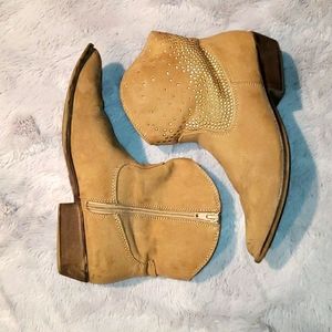 Booties with gold sequence